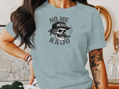No Me Rajo Skull with Hat Graphic T-shirt product type