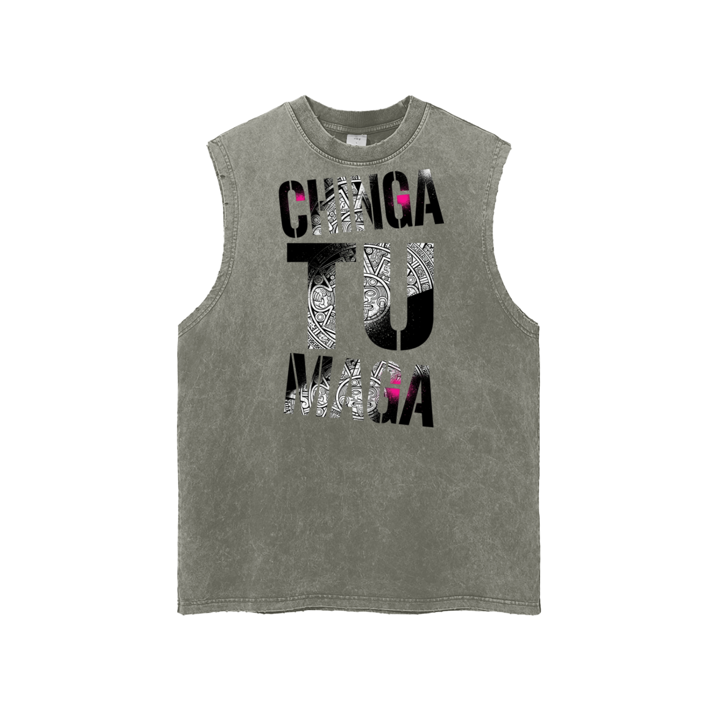 Snow Washed Frayed Hem Tank Top