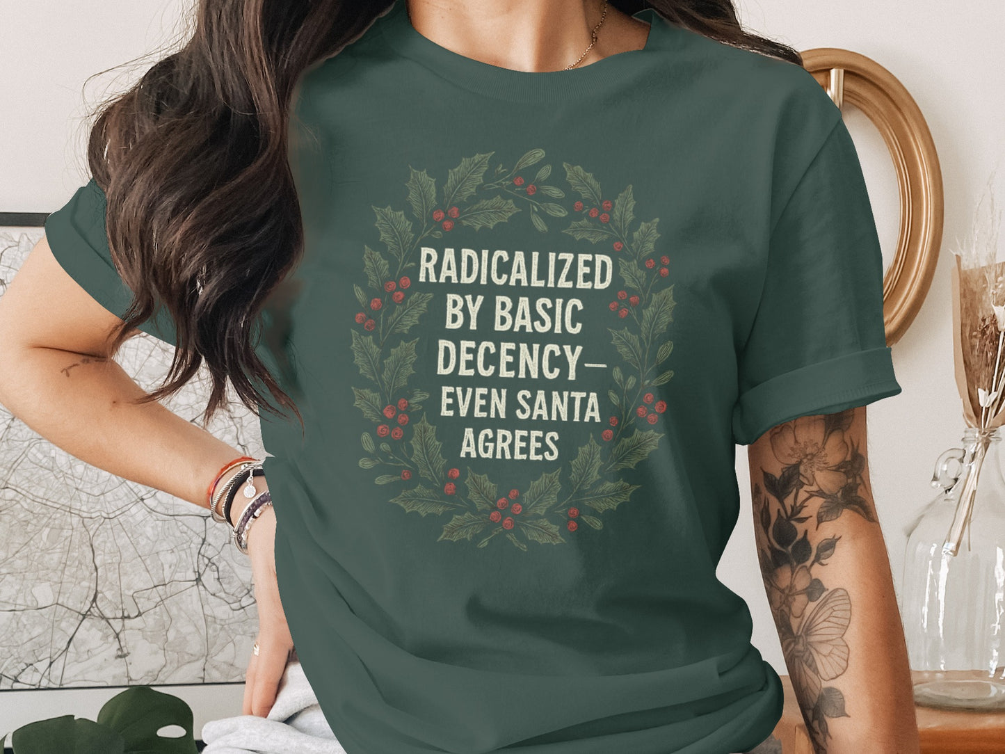Radicalized by Basic Decency Even Santa Agrees shirt