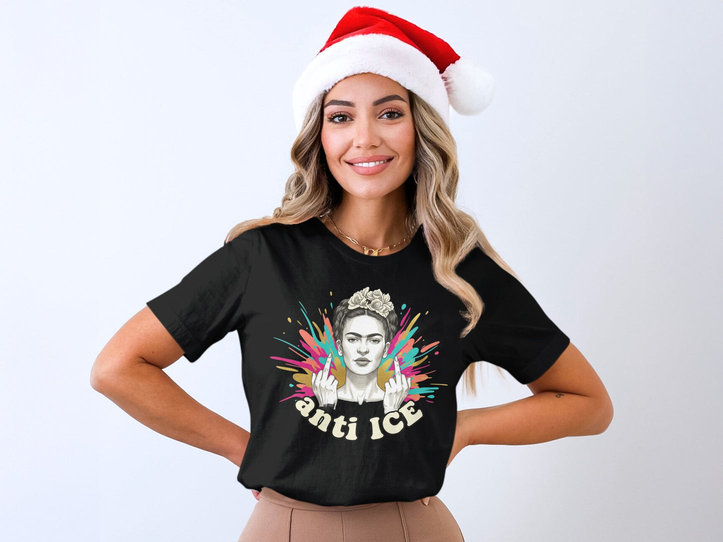 Anti ICE Graphic Tee with Colorful Design