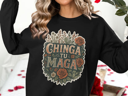 Chinga Tu Maga Graphic Floral Design Statement product