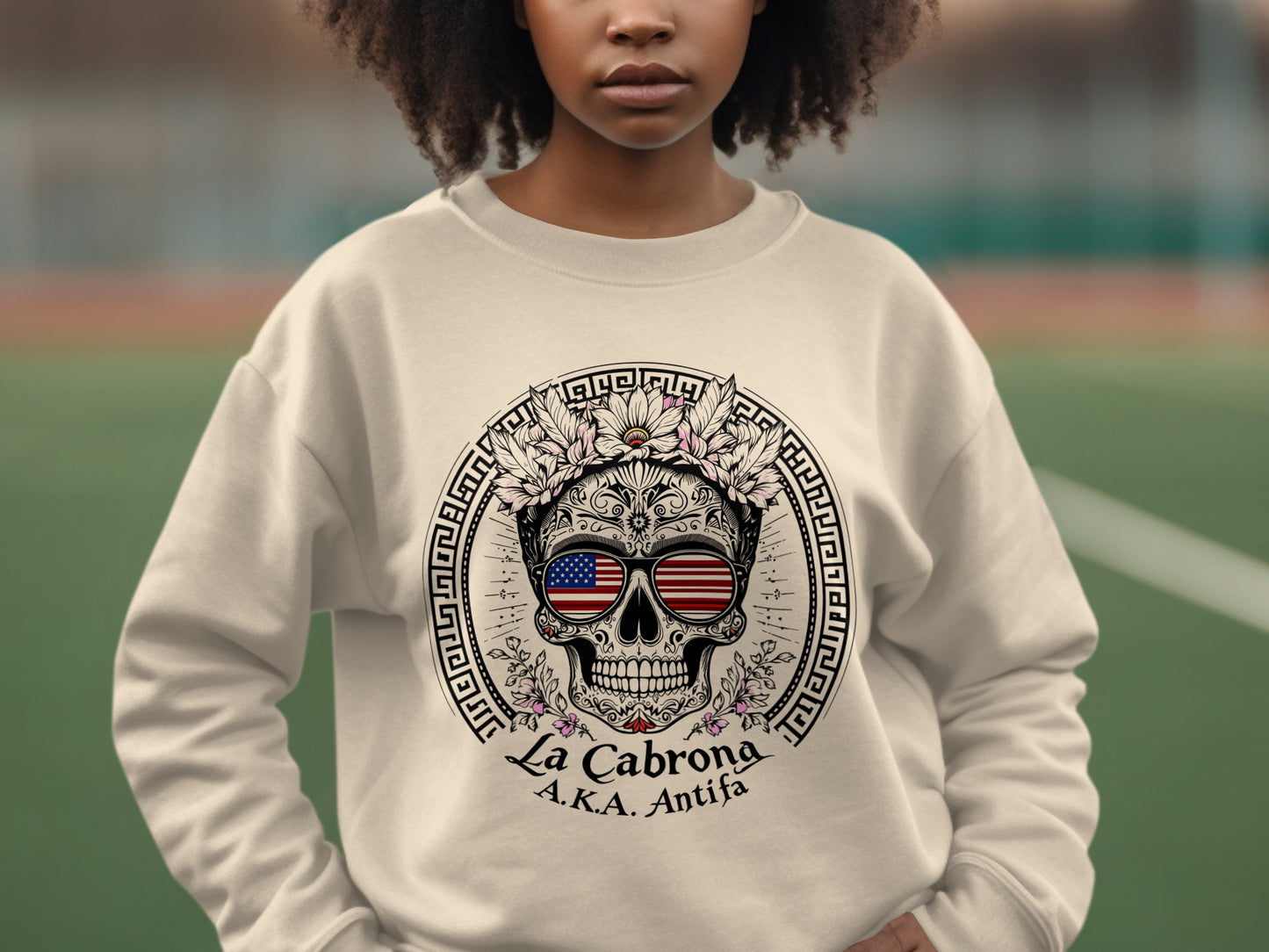 La Cabrona AKA Antifa Skull Design Sweatshirt