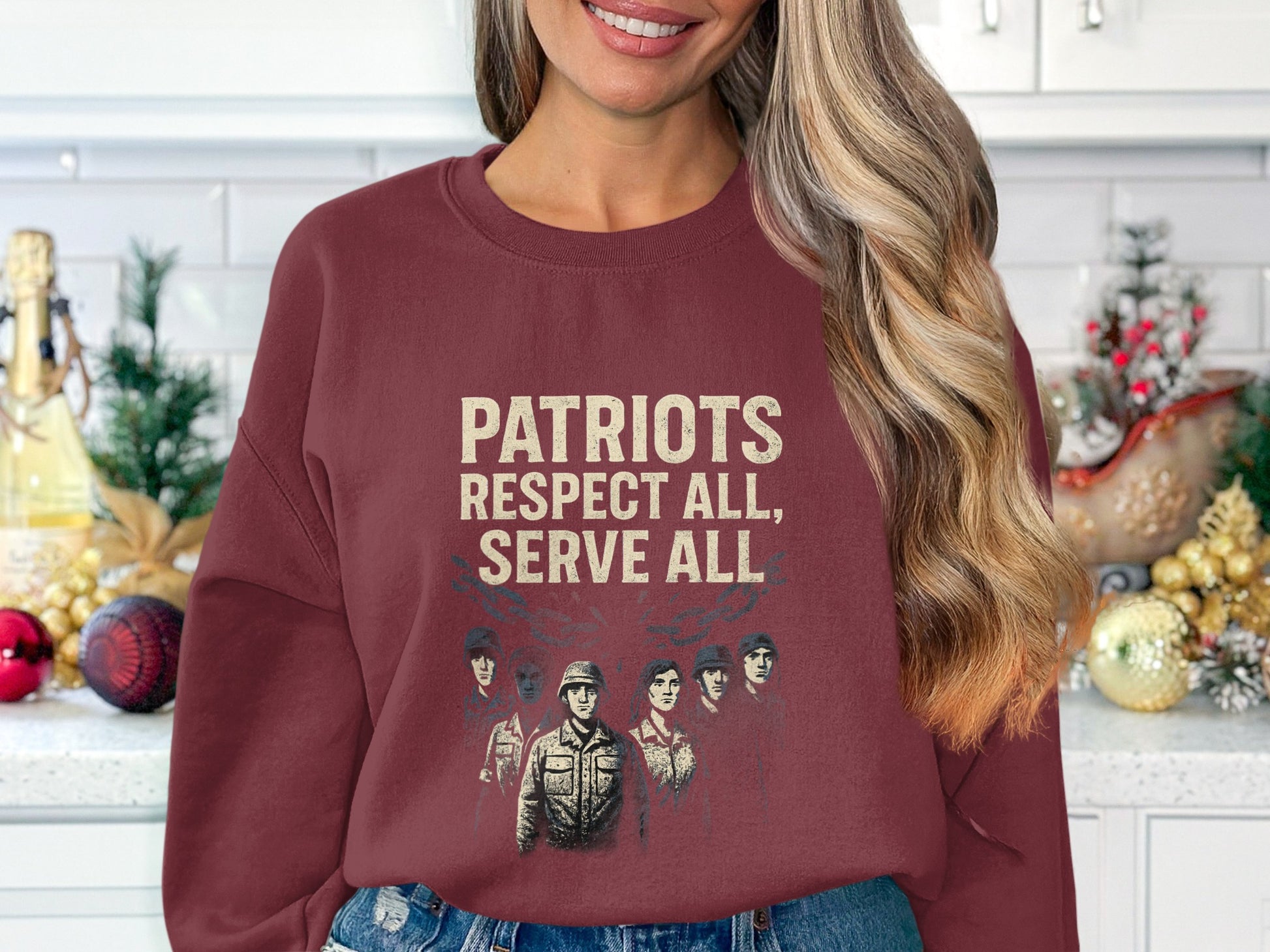 Patriots Respect All Serve All Sweater product type