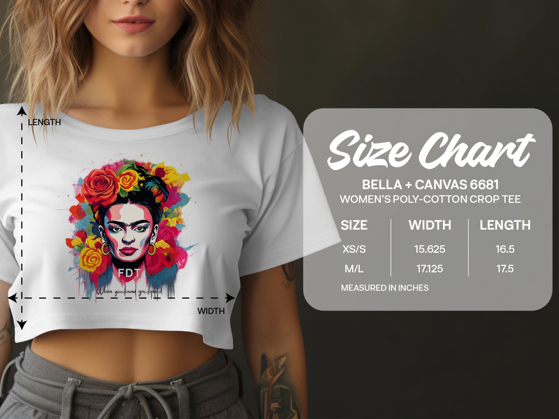 Colorful Artistic Face Design Women's Crop Tee product