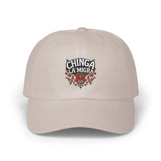 Chinga La Migra embroidered design cap product