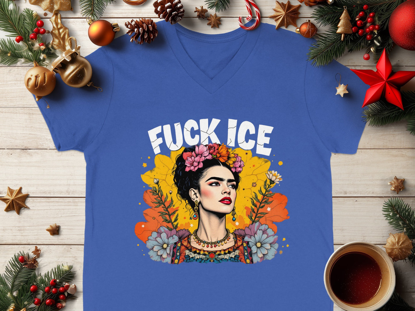 Vibrant Frida Kahlo Art Statement T-Shirt