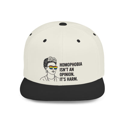 Frida Kahlo-Inspired Flat Bill Snapback Hat | LGBTQ+ Pride Apparel, Statement Cap, Fashion Accessory, Gift for Activists, Casual Wear