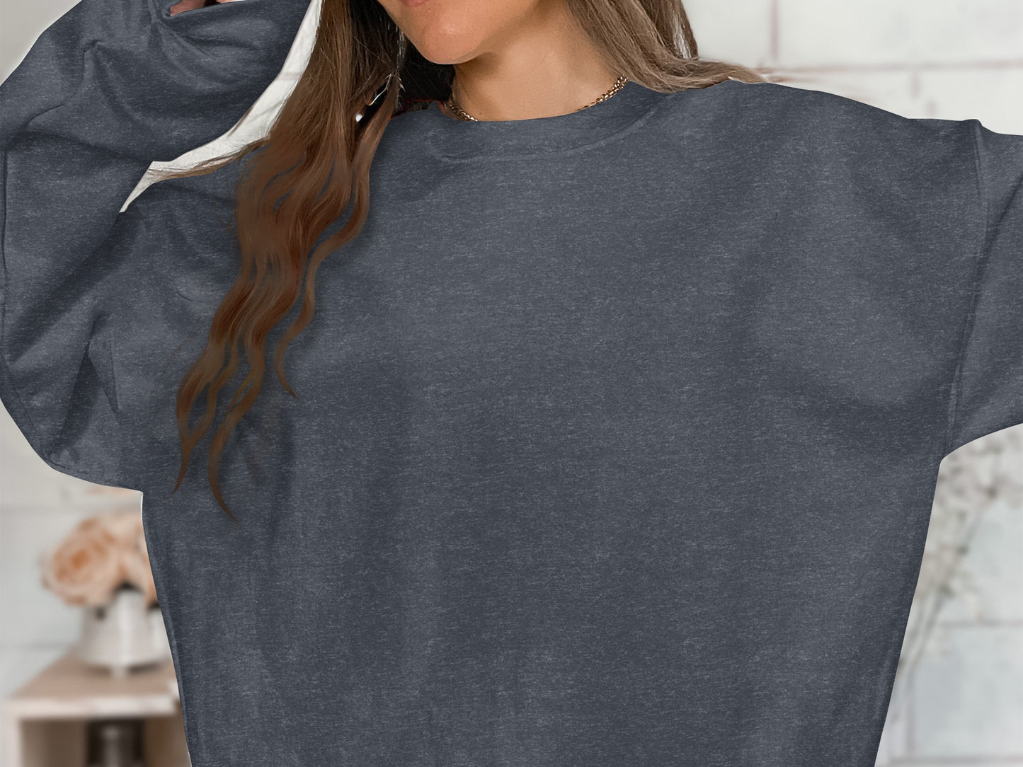 Cozy Relaxed Fit Heathered Long Sleeve Top product
