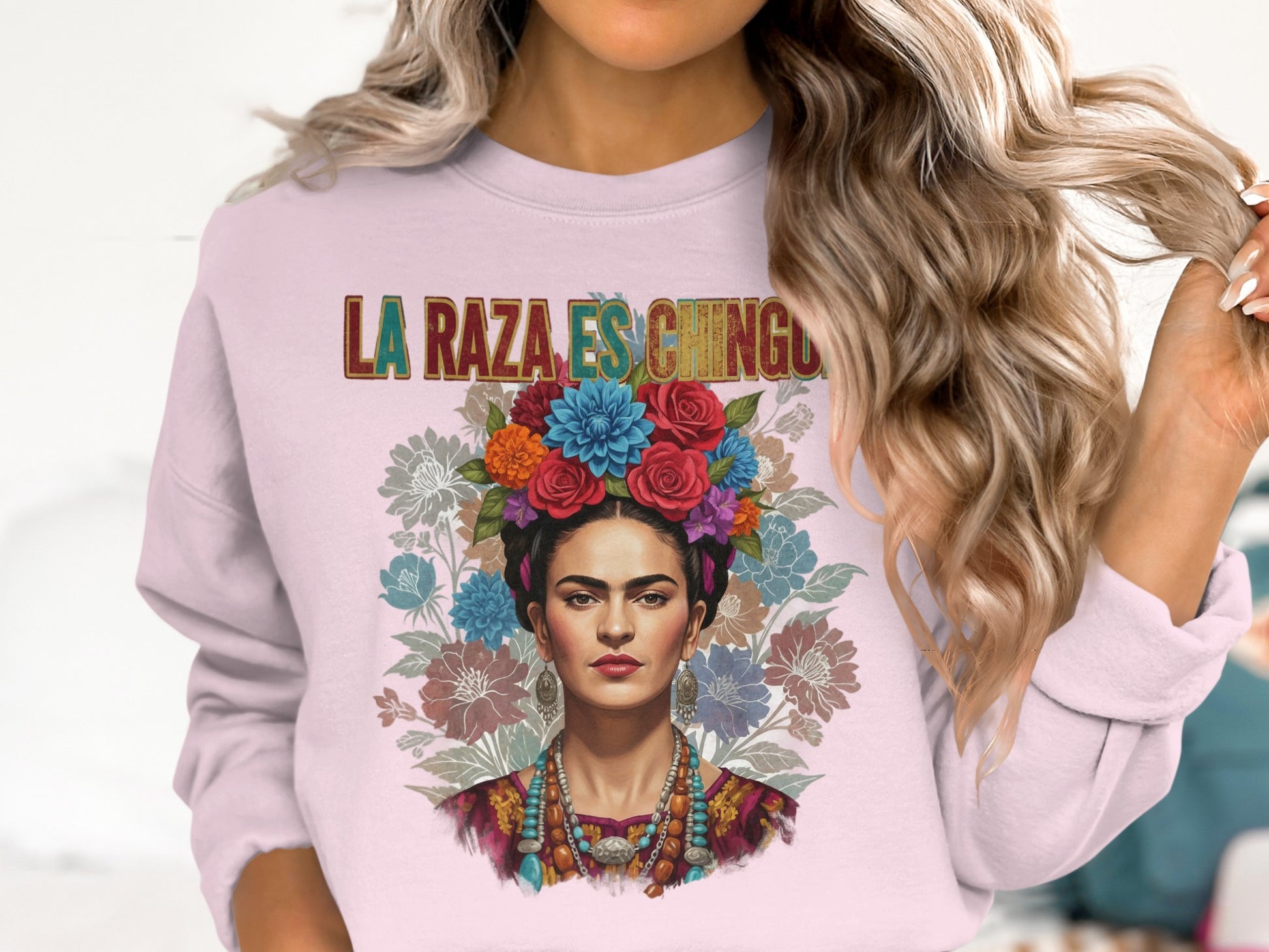 La Raza Es Chingona Floral Graphic Sweatshirt
