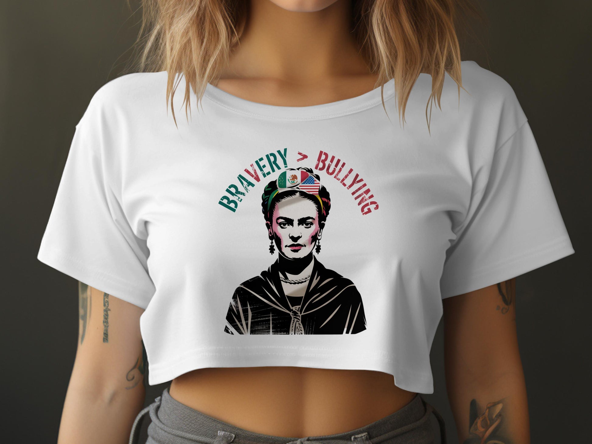 Bravery over Bullying Graphic Crop Top Shirt product