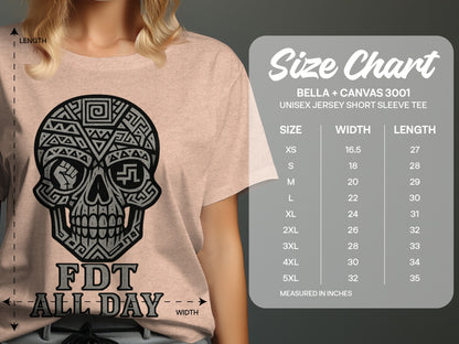 Stylish Skull Design FDT All Day Graphic Tee
