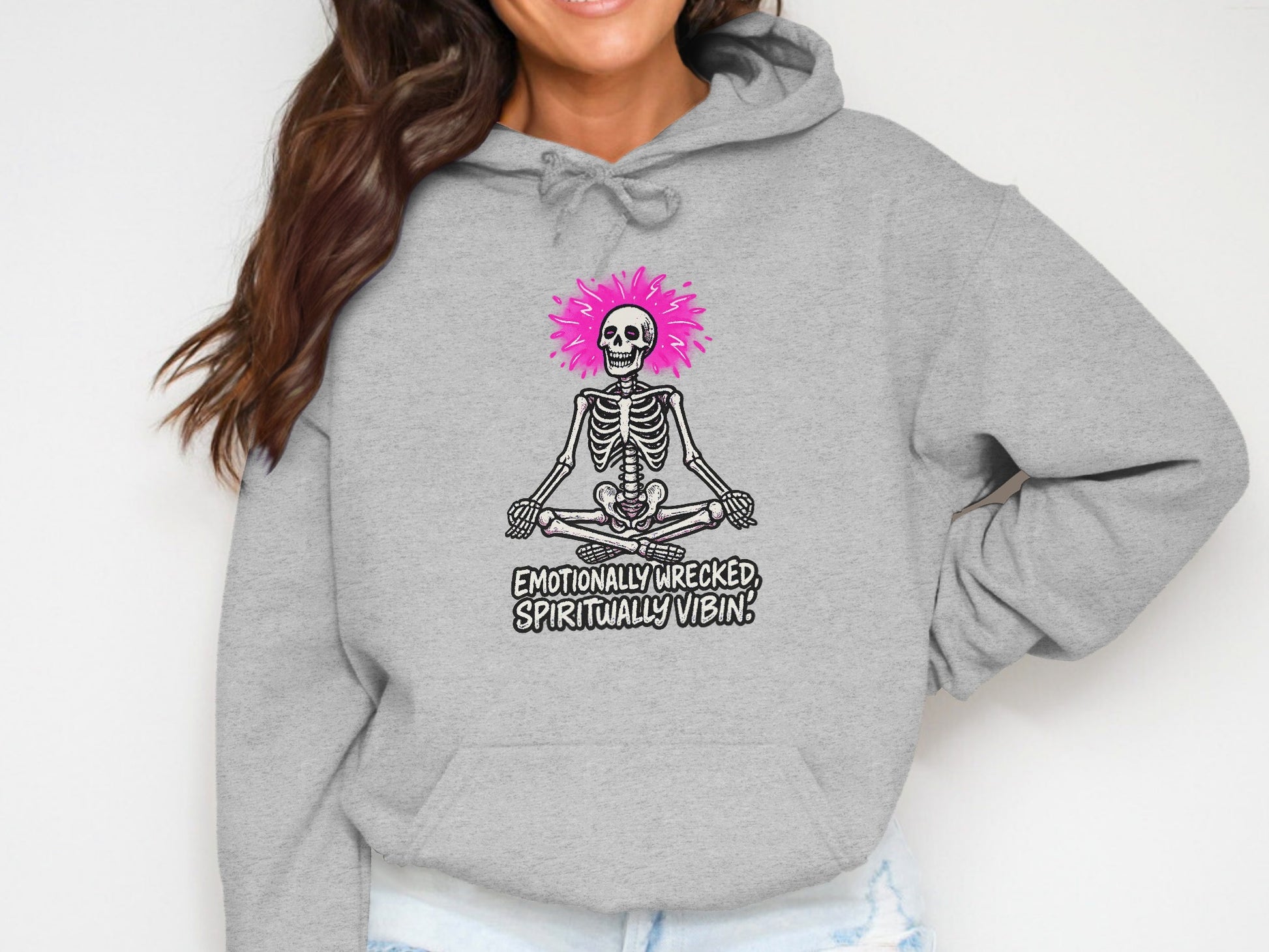 Emotionally Wrecked Spiritually Vibin Hoodie product type