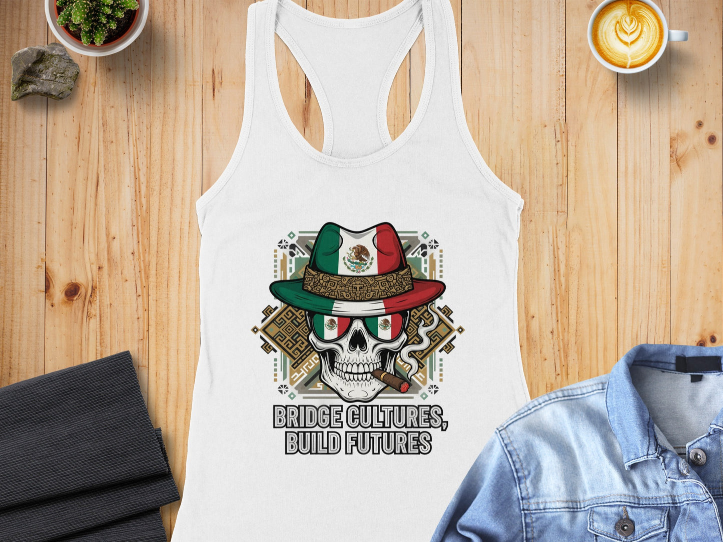 Bridge Cultures Build Futures Skull Tank Top