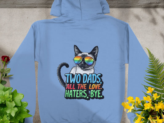 Two Dads All The Love Haters Bye Cat Hoodie product