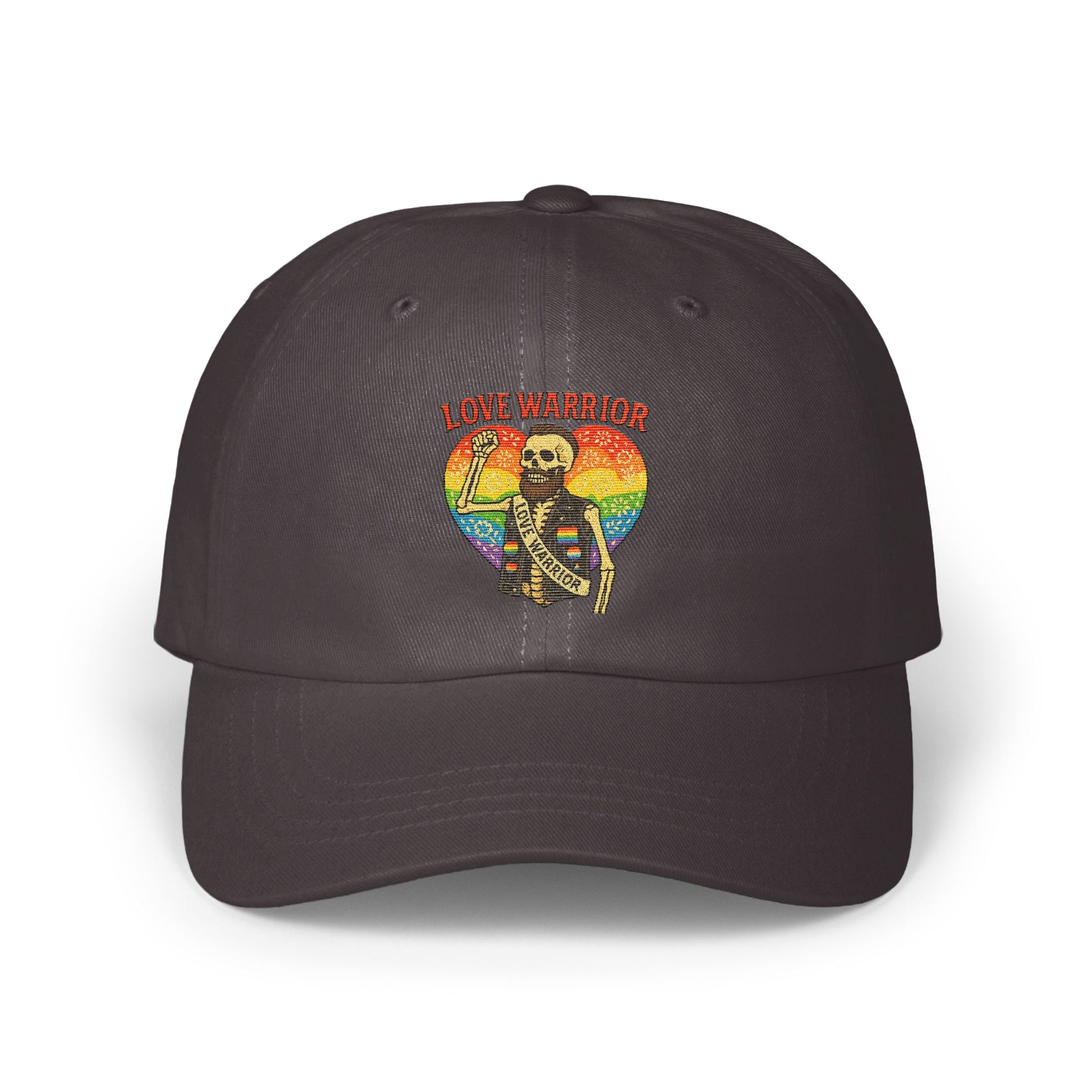 Love Warrior Skeleton Rainbow Heart Design Hat product type