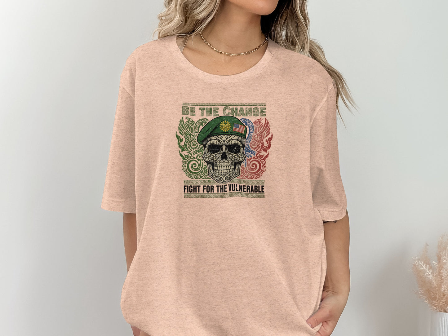 Be The Change Skull Graphic Fight For Vulnerable Shirt