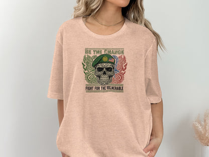 Be The Change Skull Graphic Fight For Vulnerable Shirt