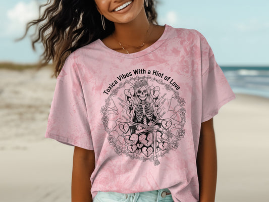 Toxica Vibes With a Hint of Love Skeleton T-Shirt