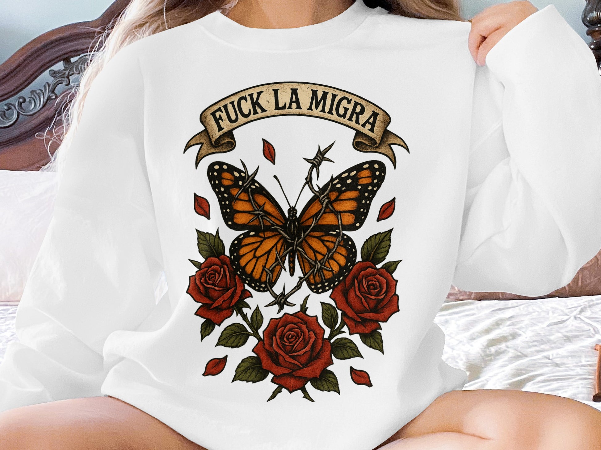 Fuck La Migra Monarch Butterfly Rose product type