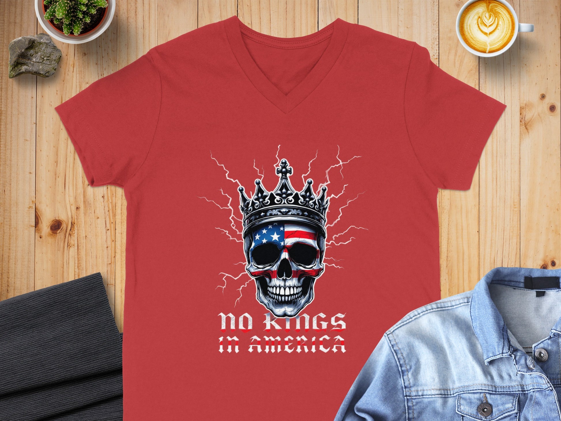 No Kings in America Skull Graphic T-Shirt