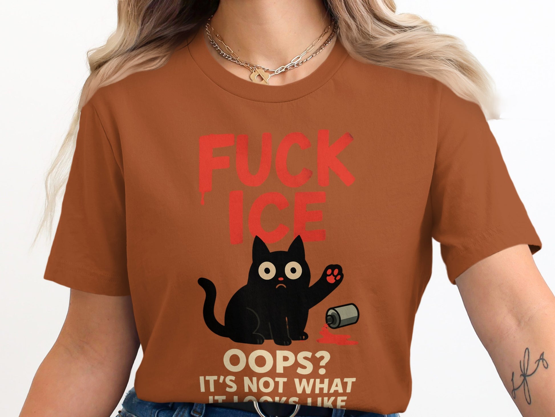 Funny Cat With Oops It's Not What It Looks Like Shirt Product