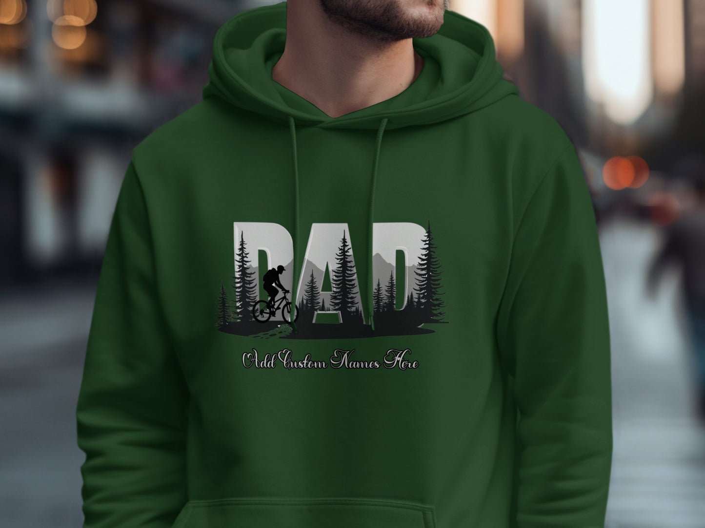 Dad Cyclist Forest Customizable Design Hoodie product