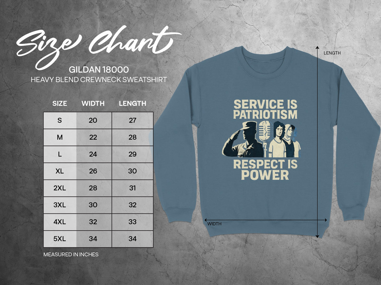 Service is Patriotism Respect is Power sweatshirt product type