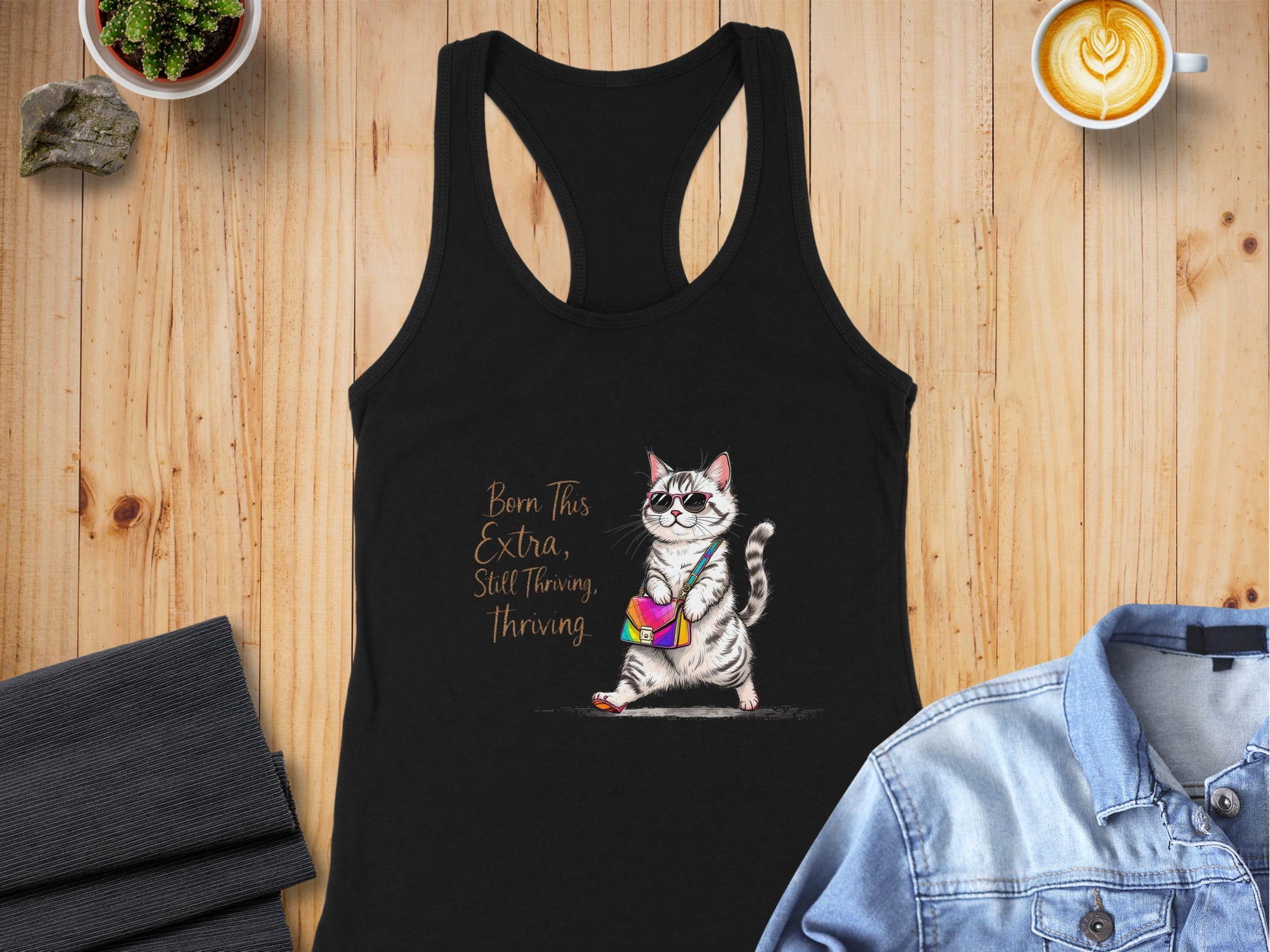 Born This Extra Slay Thriving Cat Tank Top product type