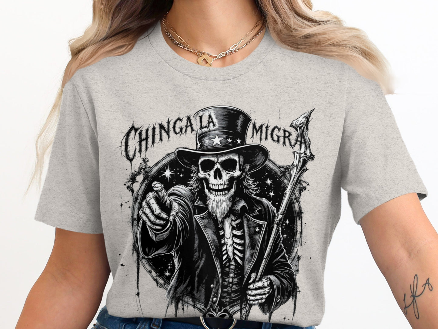 Chingala Migra Skeleton Graphic T-Shirt product