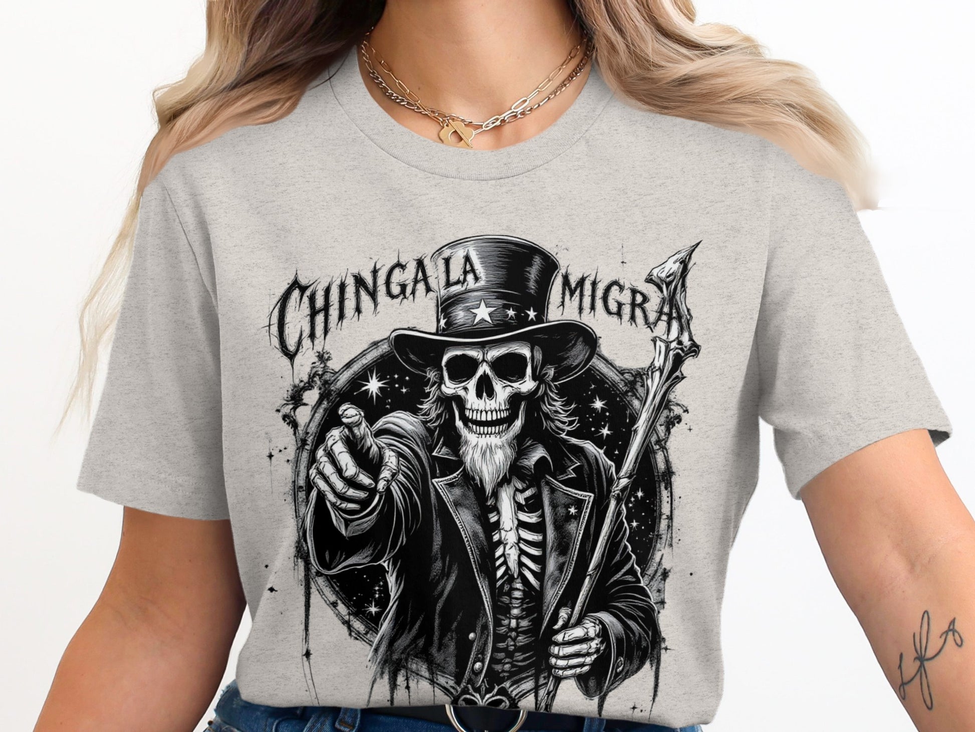 Chingala Migra Skeleton Graphic T-Shirt product