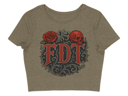 Gothic Rose Skull FDT Graphic Crop Top product type