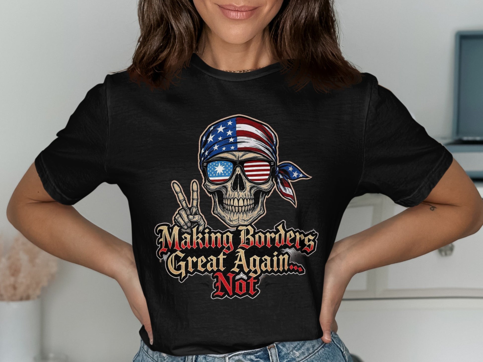 Making Borders Great Again Skull T-Shirt product type