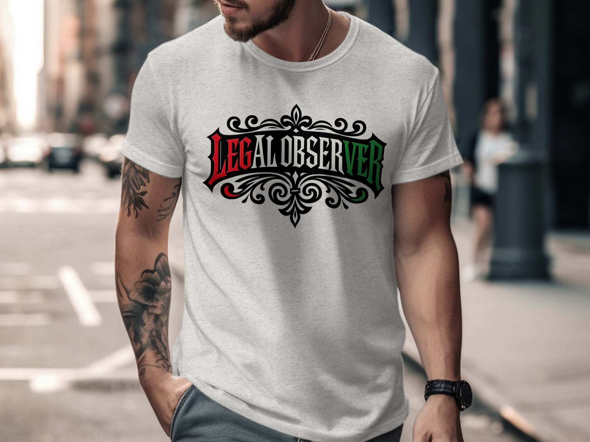 Legal Observer Themed Streetwear Graphic T-shirt