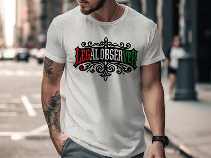 Legal Observer Themed Streetwear Graphic T-shirt