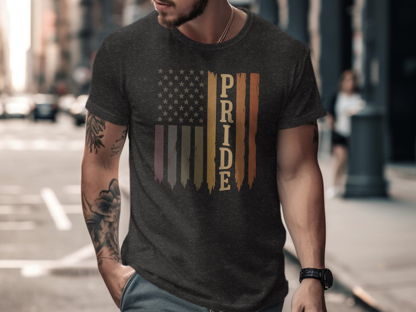 American Flag Pride Design Graphic Tee Shirt product