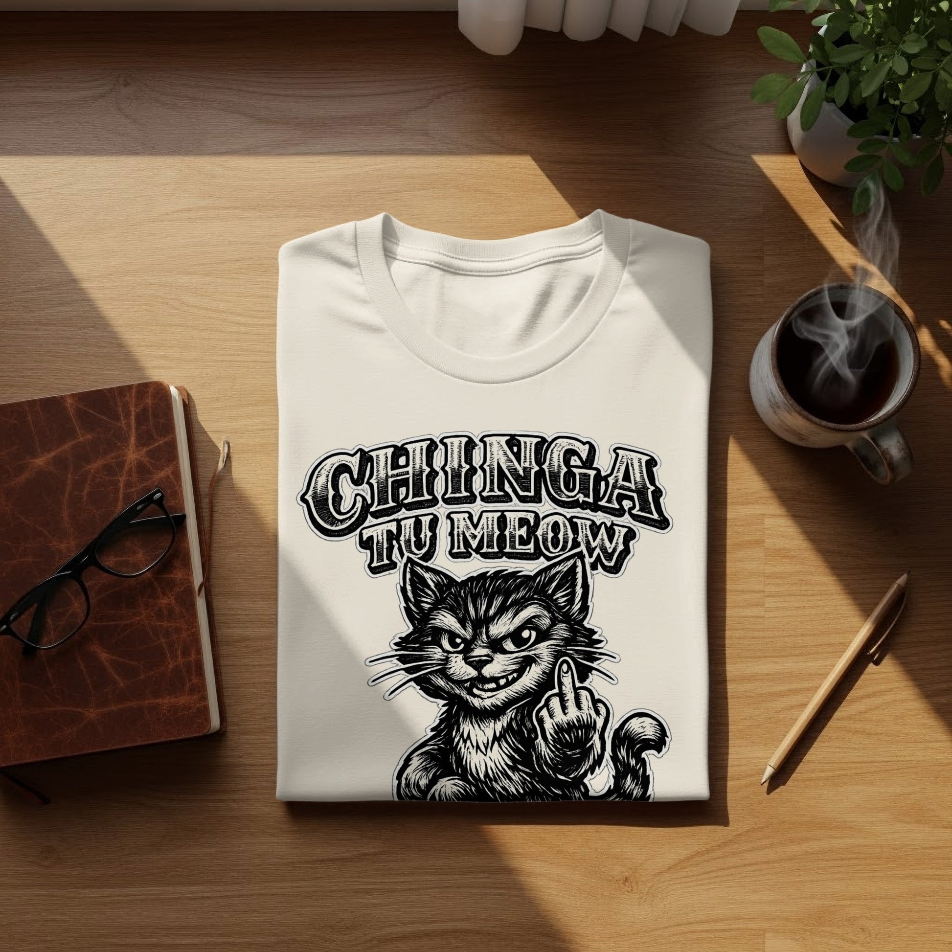 CHINGA TU MEOW Cat Middle Finger Funny Design product type
