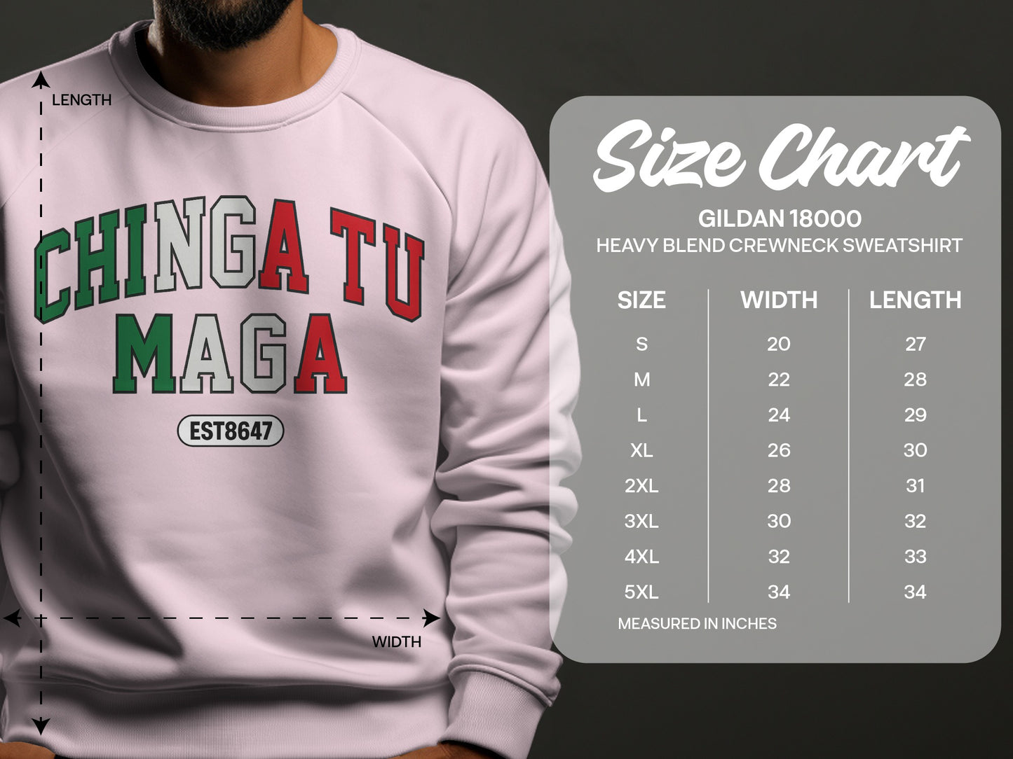 Chinga Tu Maga Heavy Blend Crewneck Sweatshirt