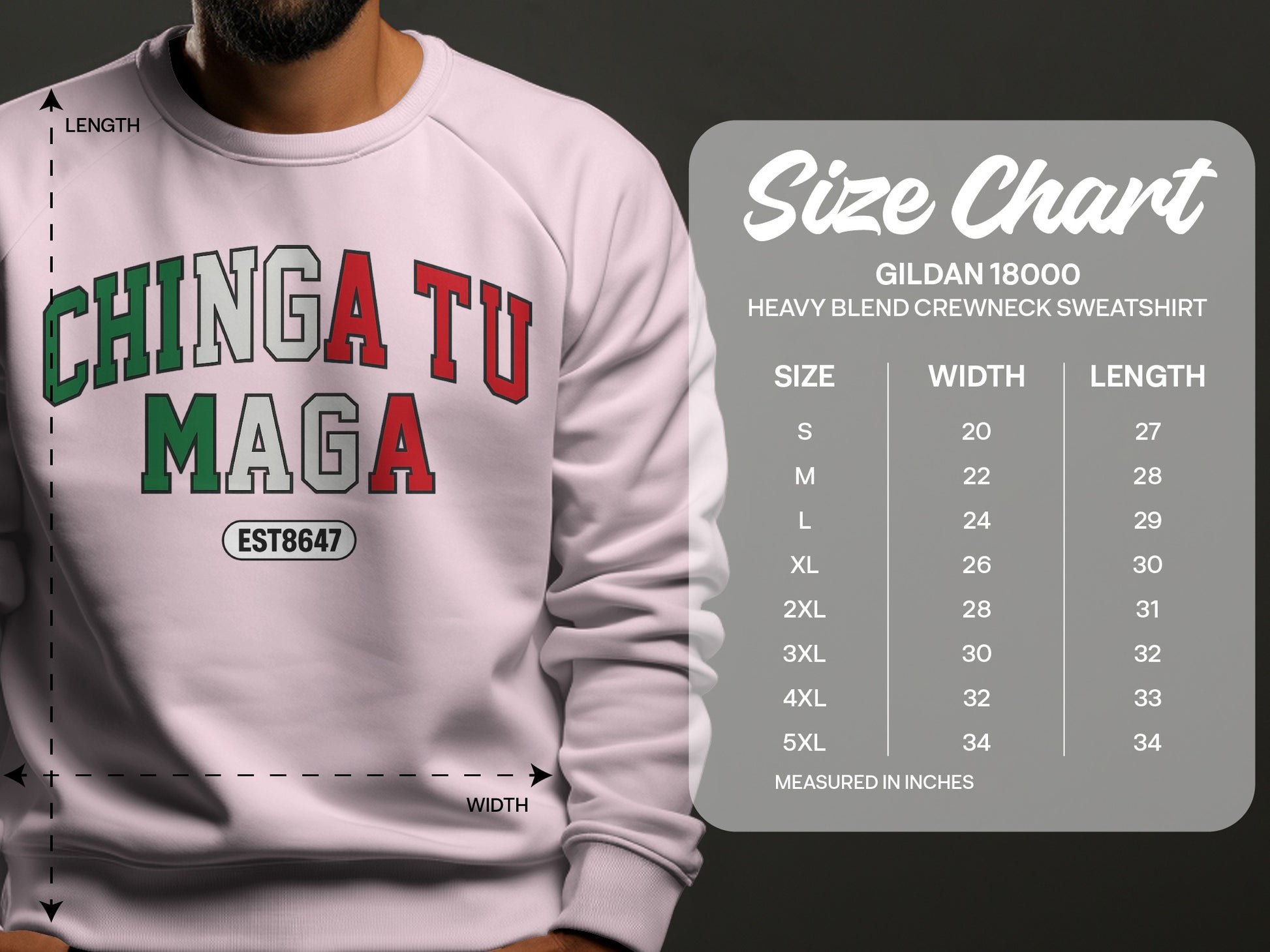 Chinga Tu Maga Heavy Blend Crewneck Sweatshirt