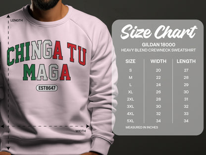 Chinga Tu Maga Heavy Blend Crewneck Sweatshirt