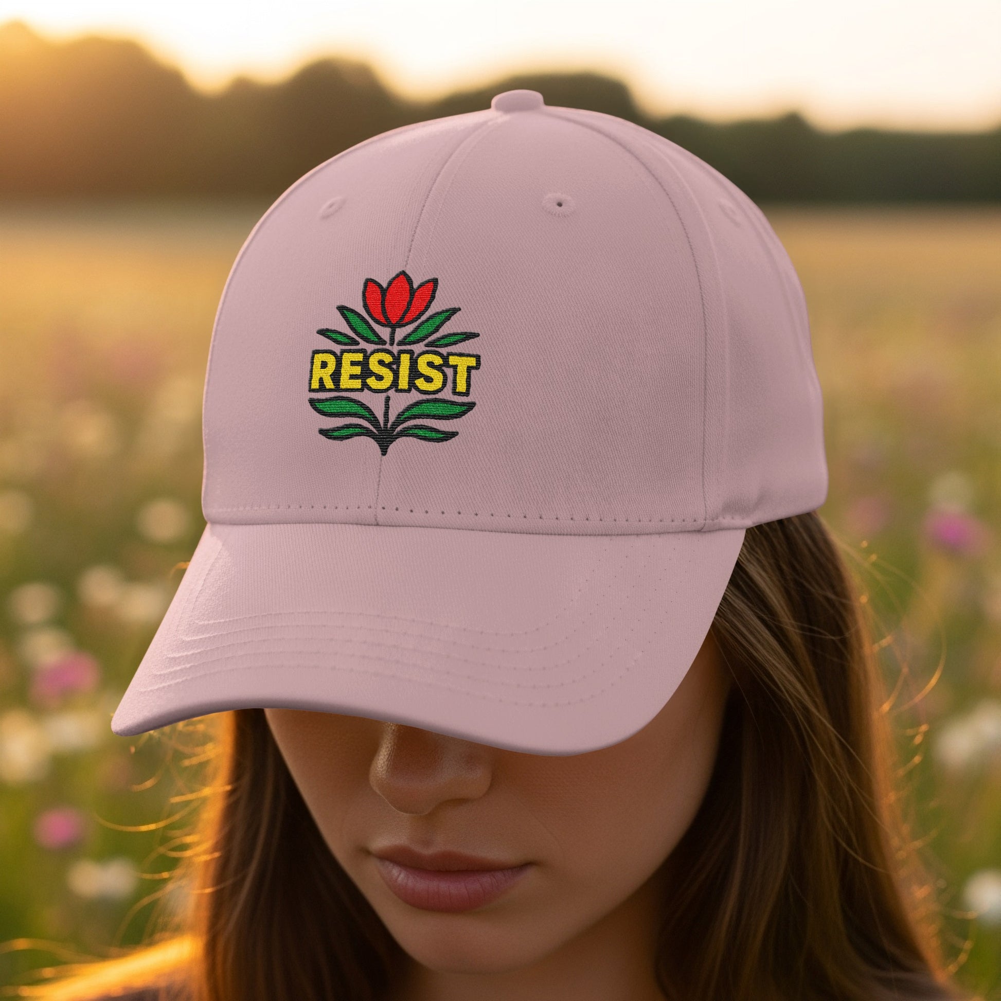 Bold Resist Embroidered Flower Design Cap product type