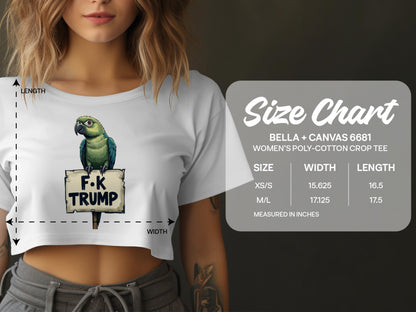 Funny Parrot Graphic Women's Poly-Cotton Crop Tee product