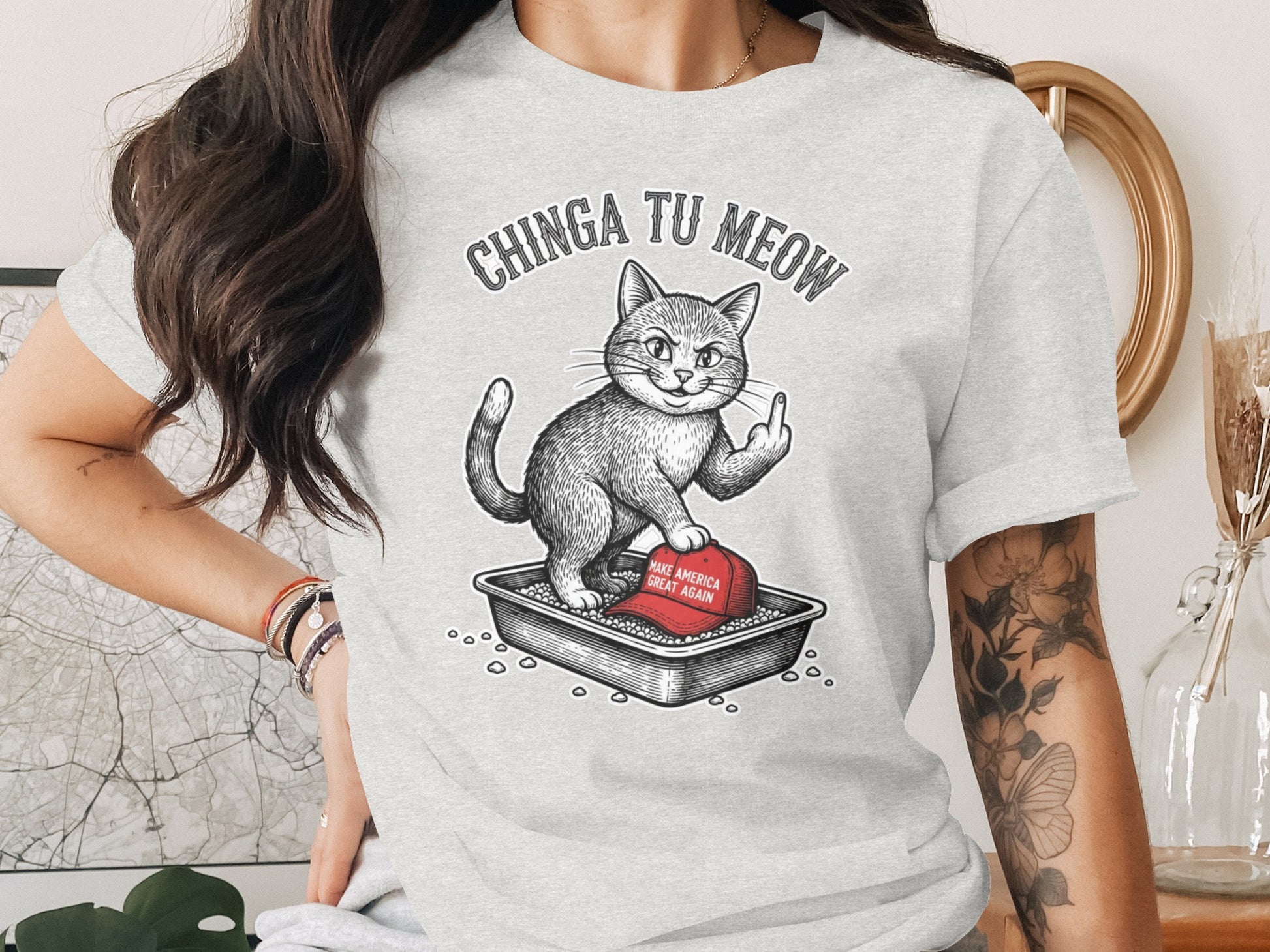 Chinga Tu Meow Cat Middle Finger MAKE AMERICA GREAT AGAIN product type