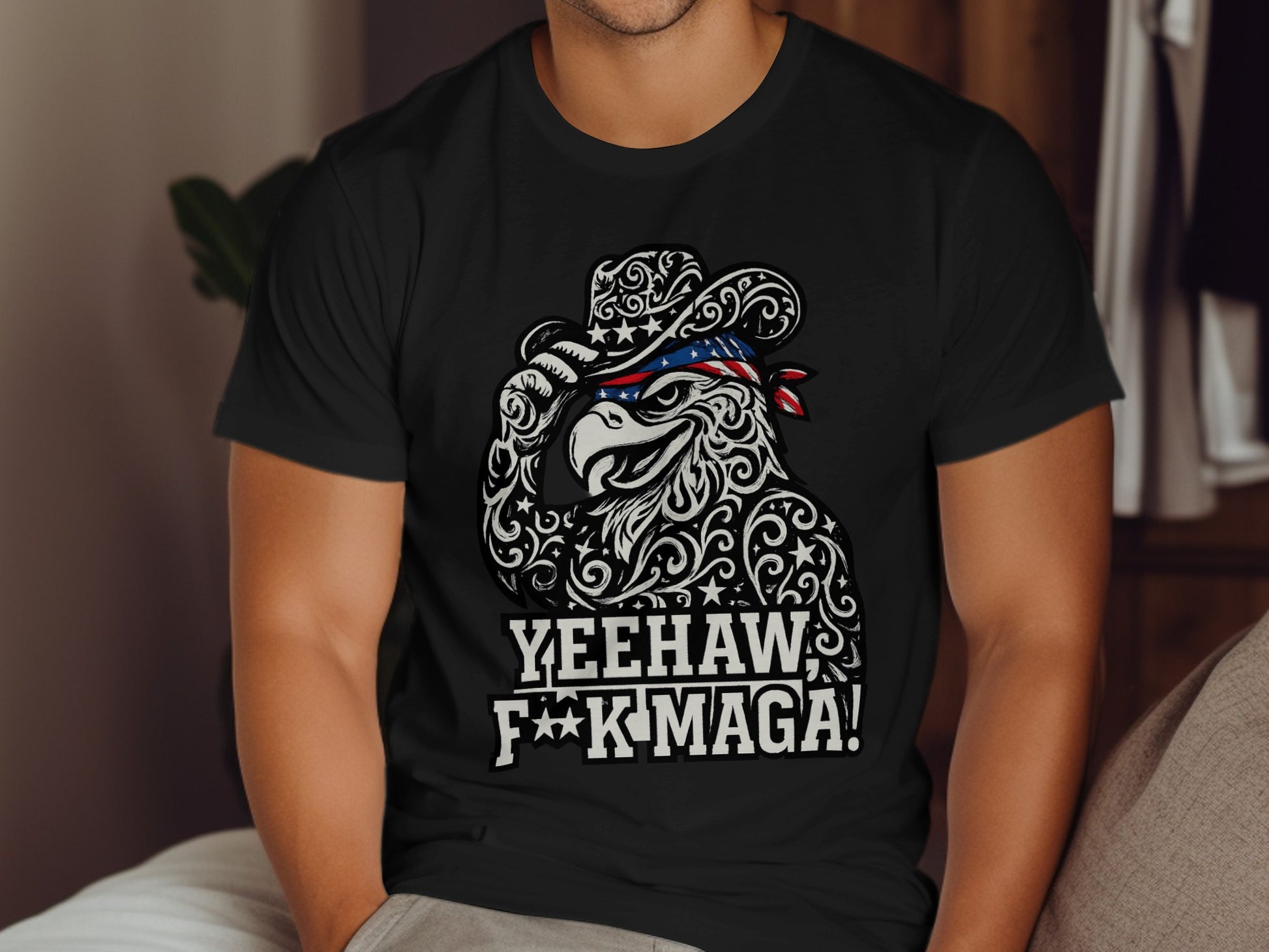 Yeehaw F**kMaga Patriotic Eagle Design T-shirt product type