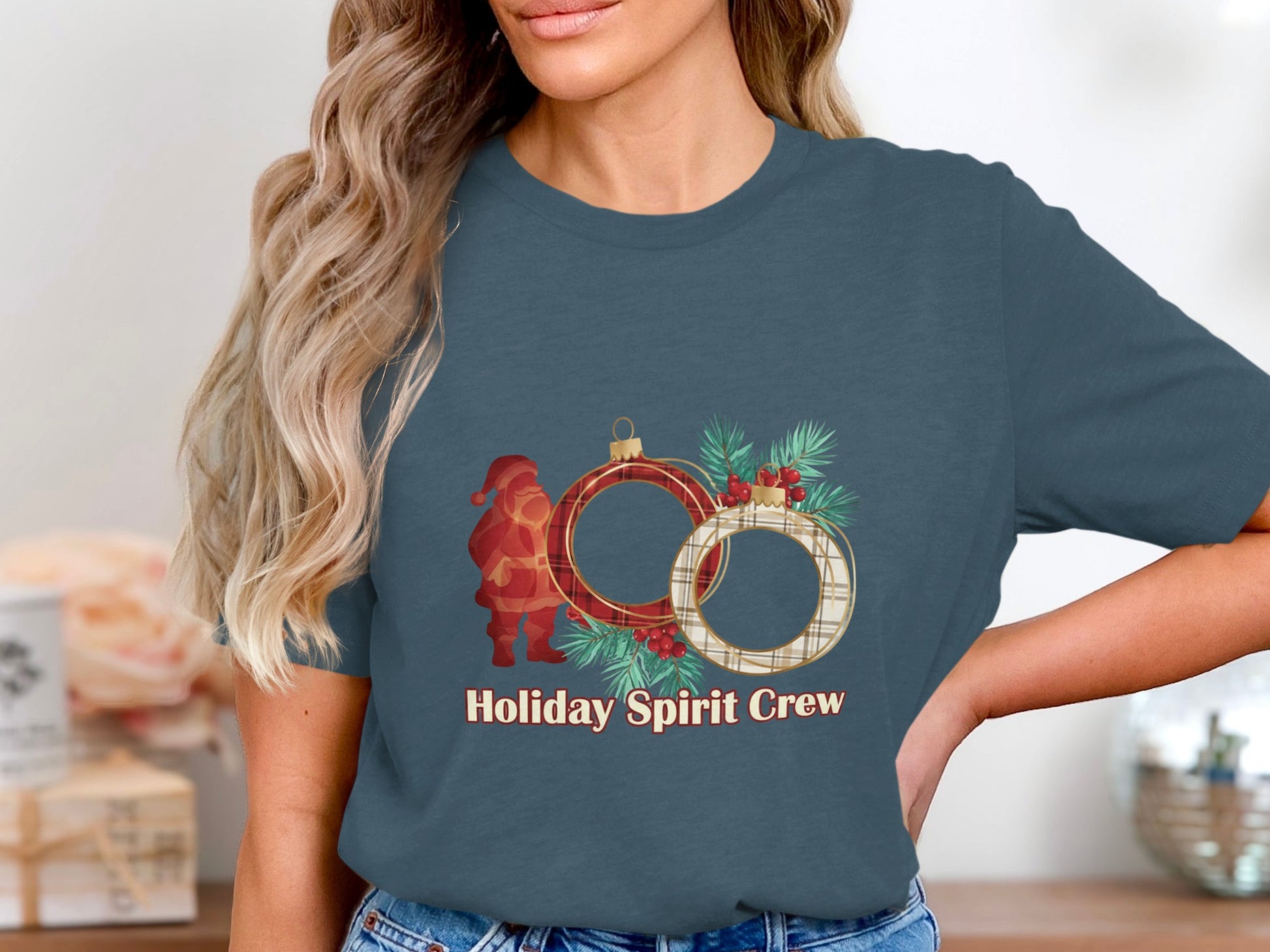 Holiday Spirit Crew Graphic T-shirt for Festive Style