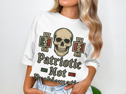 Patriotic Not Problematic Skull Graphic Top