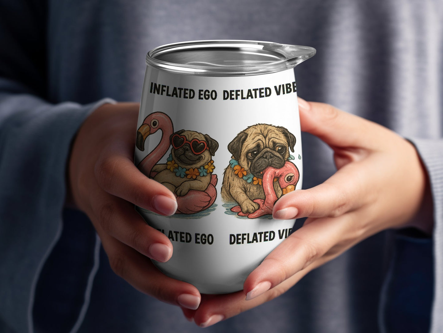 Inflated Ego Deflated Vibes Dog Flamingo Mug product