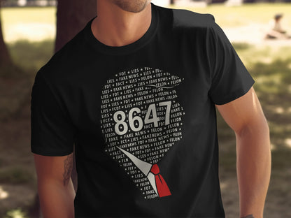 Bold Graphic Number 8641 Fake News Tie Design T-Shirt product