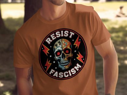 Resist Fascism Skull Graphic T Shirt product type