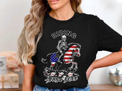 Riding Past Fear Skeleton Horse Graphic T-Shirt product