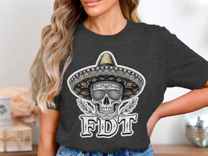 FDT Skull with Sombrero and Sunglasses Graphic Tee product type